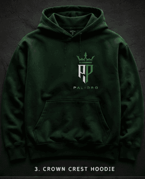 Crown Crest Hoodie — Forest Green