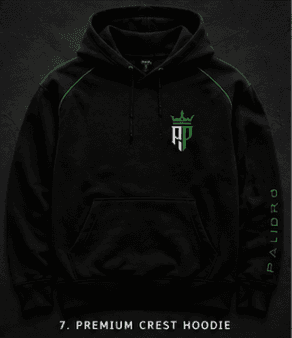 Premium Crest Hoodie — Schwarz