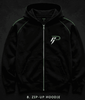 Zip-Up Hoodie — Schwarz