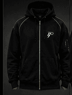 Zip-Up Hoodie — Schwarz — Ansicht 2